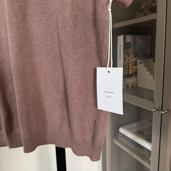 3sixteen Pima Cotton Linen Short Sleeve Mauve T-Shirt M NEW Knit V Crewneck Tee - Picture 3 of 6
